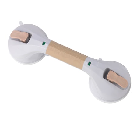 Suction Cup Grab Bar, 12, White & Beige